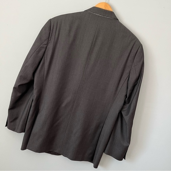 Pronto Uomo Signature Single Breasted 100% Wool Stone Gray Suit Jacket Size 42R - Picture 16 of 16